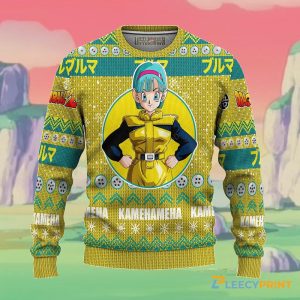 Bulma Christmas Sweater -  Dragon Ball Z Manga Anime Ugly Sweater