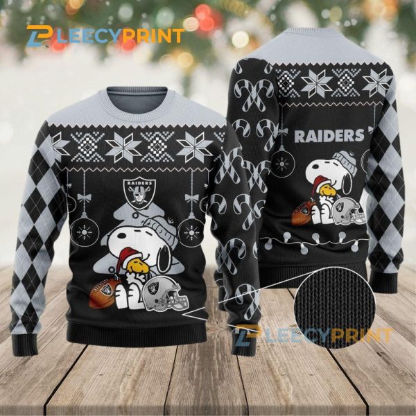 Charlie Brown Peanuts Snoopy Raiders  NFL Ugly Sweater