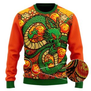 DBZ Eternal Shenron Vibrant Artwork Cool Ugly Xmas Sweater 3