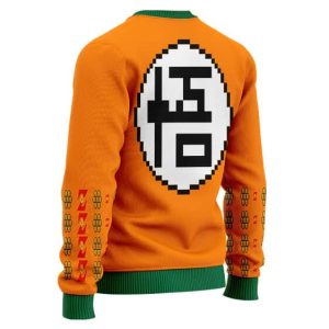 DBZ Goku Kanji Logo Happy Holidays Orange Ugly Christmas Sweater
