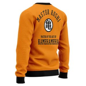 DBZ Master Roshi Punch Turtle Kanji Orange Ugly Sweater 2