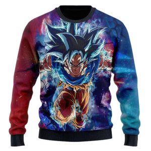 DBZ Son Goku Ultra Instinct Form Ugly Xmas Sweater 1