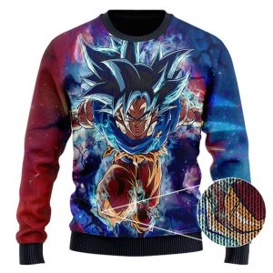 DBZ Son Goku Ultra Instinct Form Ugly Xmas Sweater 3
