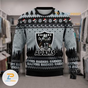 Davante Adams 17 Las Vegas Raiders Ugly Christmas Sweater 1