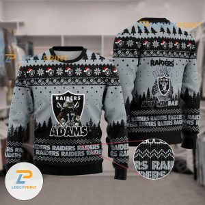 Davante Adams 17 Las Vegas Raiders Ugly Christmas Sweater 3