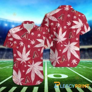 Diamondbacks Hawaiian Shirt Arizona Diamondbacks Weed Pattern Hawaiian Shirts 1 1