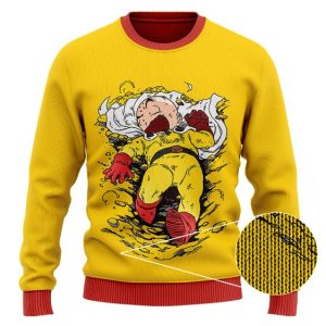Dragon Ball Krillin One Punched Man Parody Ugly Xmas Sweater 3