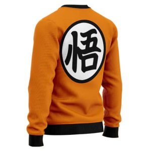 Dragon Ball Z Son Goku Kanji Logo Orange Ugly Sweater 2