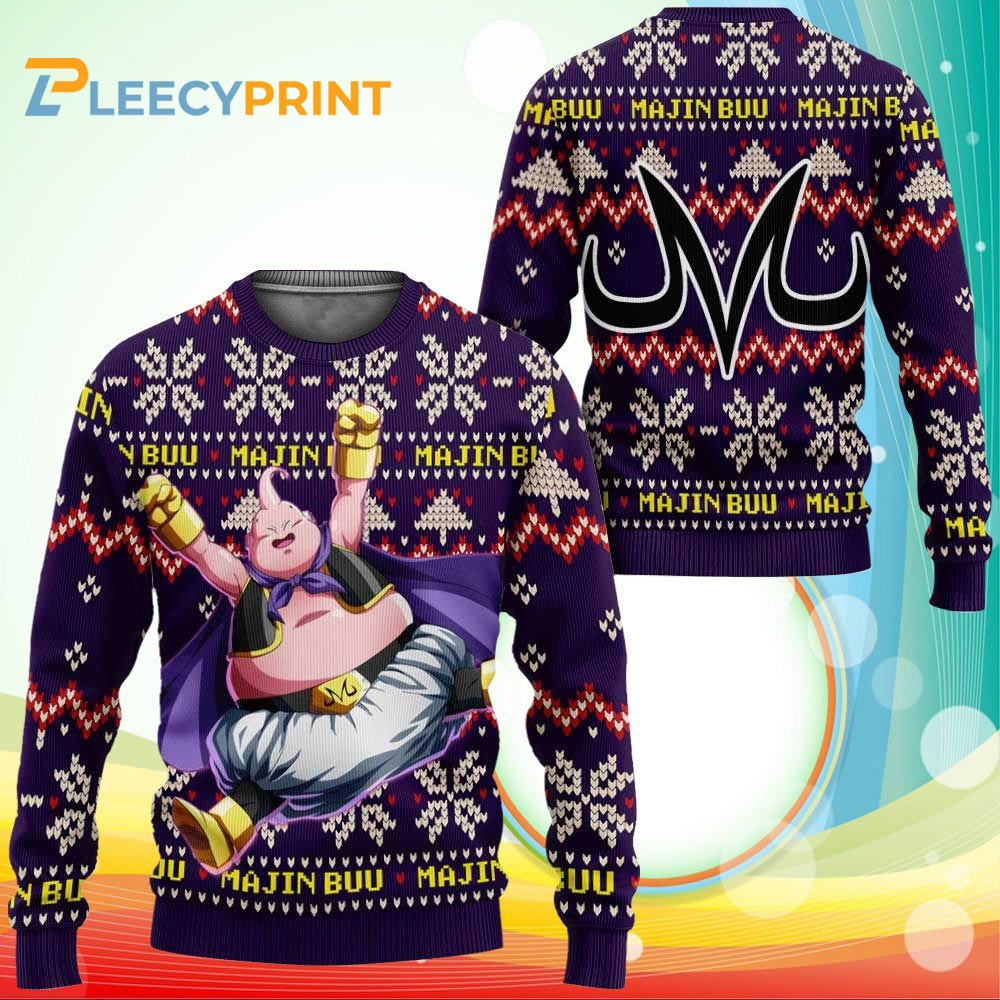 Fat Buu Dragon Ball Ugly Sweater - Innocent Buu Sweater - Dragon Ball Z Sweater