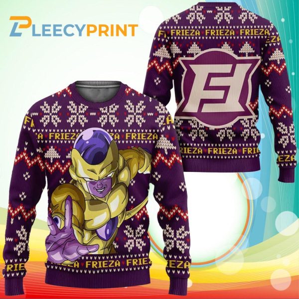 Frieza Christmas Sweater – Golden Frieza Dragon Ball Z Ugly Sweater