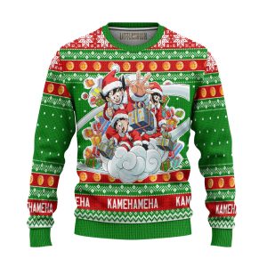 Goku Family Dragon Ball Anime Green Christmas Sweater Xmas Gift 1
