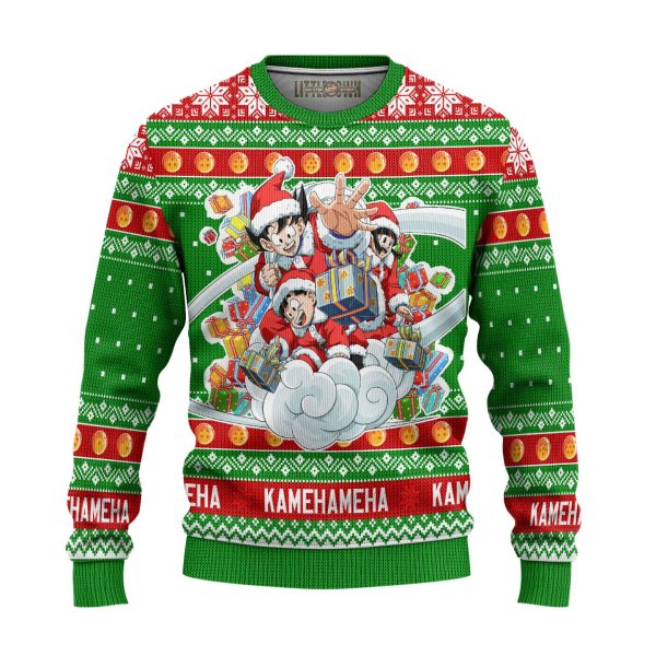 Goku Family Dragon Ball Anime Green Christmas Sweater Xmas Gift