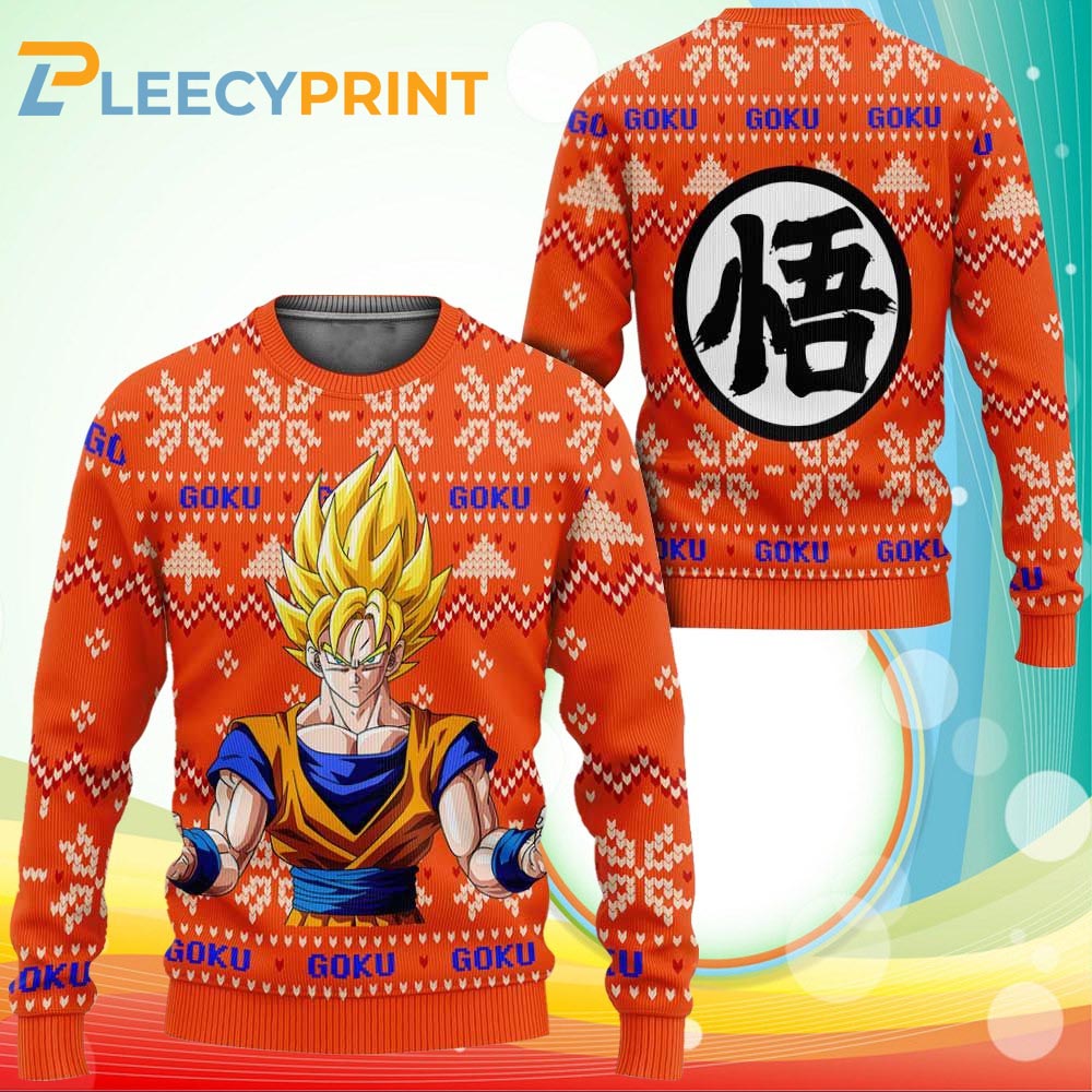 Goku Super Saiyan Dragon Ball Z Manga Anime Ugly Sweater