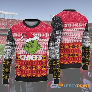 Kansas City Chiefs Christmas Grinch Christmas Sweater - Chiefs Christmas Sweater