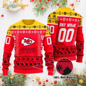 Kansas City Chiefs Custom Name Number Red Ugly Sweater - KC Chiefs Ugly Christmas Sweater