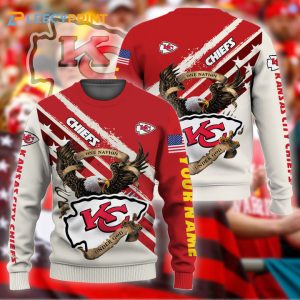 Kansas City Chiefs Custom Name Red Cream Gift For Fan Ugly Wool Sweater Christmas