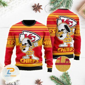 Kansas City Chiefs Dabbing Snoopy Christmas Ugly Sweater