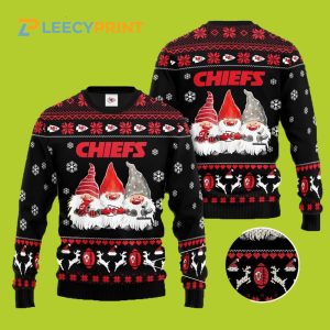 Kansas City Chiefs Gnome Christmas Black Ugly Sweater