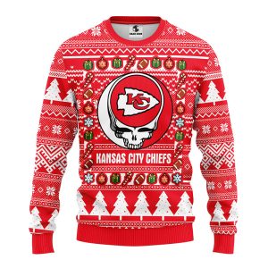 Kansas City Chiefs Grateful Dead Ugly Christmas Fleece Sweater 2