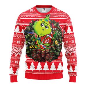 Kansas City Chiefs Grinch Hug NFL Christmas Ugly Sweater 2