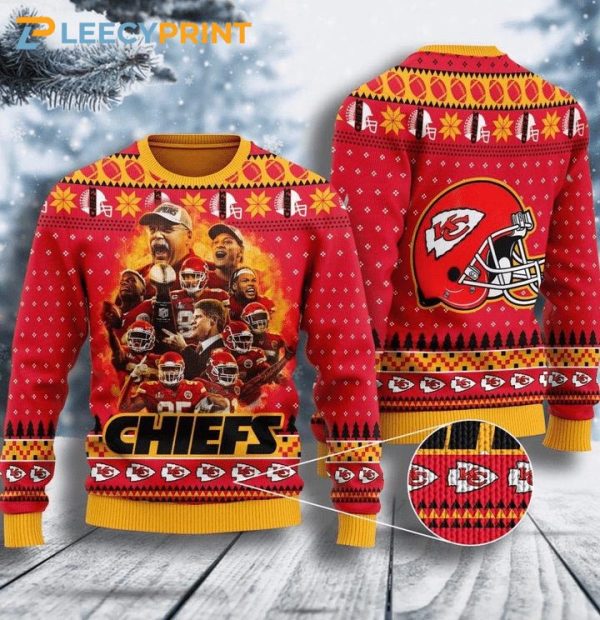 Kansas City Chiefs Legends Team Ugly Wool Sweater – KC Chiefs Ugly Christmas Sweater