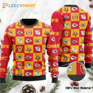 Kansas City Chiefs Logo Checkered Flannel Ugly Sweater – KC Chiefs Ugly Christmas Sweater