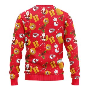Kansas City Chiefs Santa Claus Snowman Christmas Sweater 3