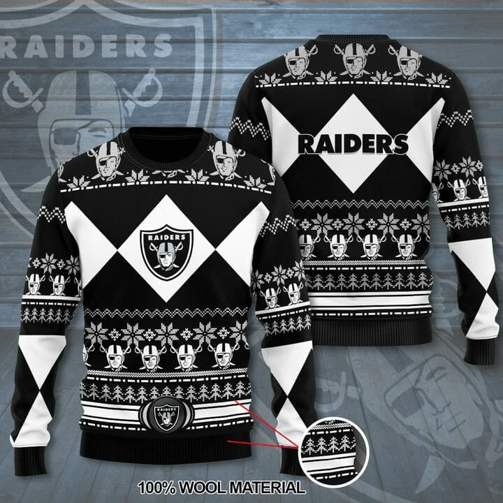 Las Vegas Raiders Black Christmas Sweater Raiders Christmas Sweater 1 1