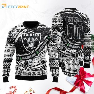 Las Vegas Raiders Football Gift For Fan Ugly Wool Christmas Sweater