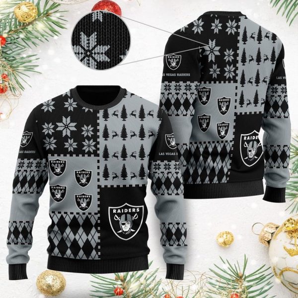Las Vegas Raiders Ugly Christmas Sweater – Raiders Black Christmas Sweater