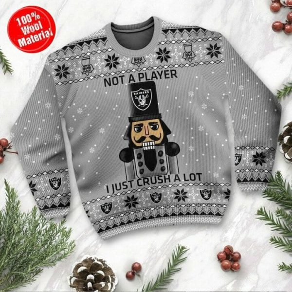 Las Vegas Raiders Ugly Christmas Sweater – Raiders I Just Crush A Lot Christmas Sweater