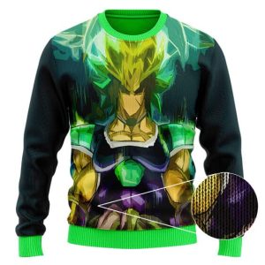 Legendary Saiyan Broly Vibrant Aura Ugly Sweater 3