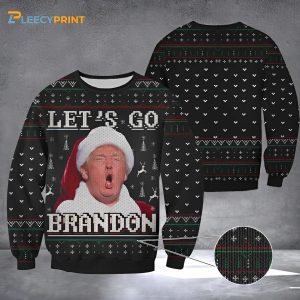 Let’s Go Brandon Ugly Christmas Sweater FJB Sweater Funny Trump Merch