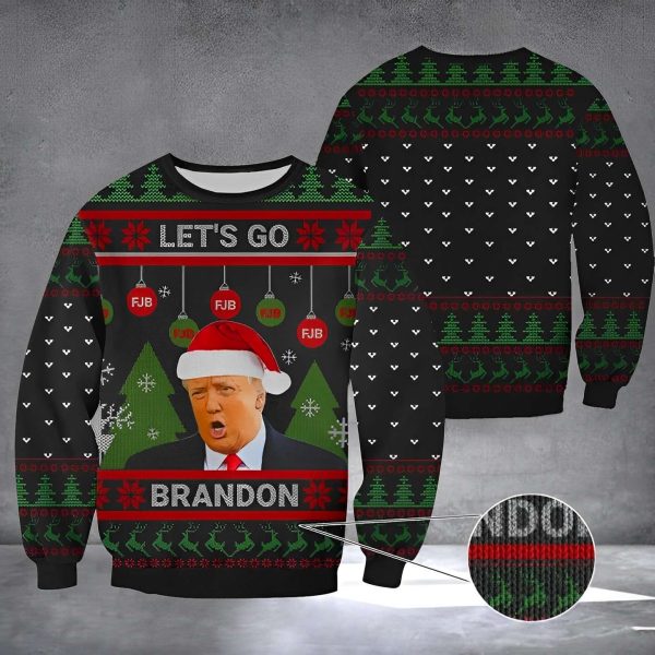 Let’s Go Brandon Ugly Christmas Sweater FJB Sweater Trump 2024