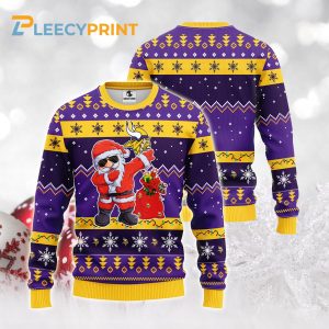 Minnesota Vikings Dabbing Santa Claus NFL Christmas Ugly Sweater