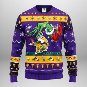 Minnesota Vikings Grinch Hand Stolen NFL Christmas Ugly Sweater 1