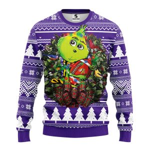 Minnesota Vikings Grinch Hug Christmas Football NFL Wreath Ugly Sweater