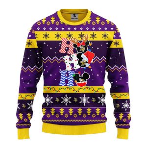 Minnesota Vikings HoHoHo Mickey Christmas Ugly Sweater 2
