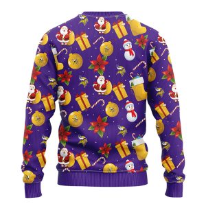 Minnesota Vikings Santa Claus Snowman Pattern Christmas Ugly Sweater 3