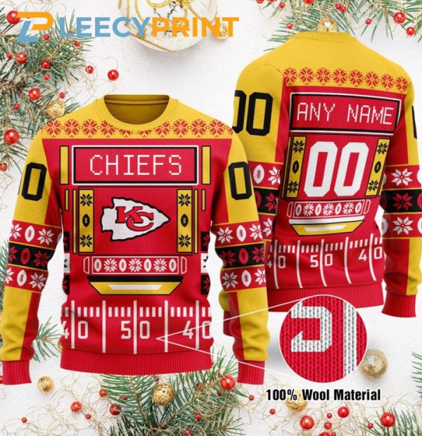 Personalized Kansas City Chiefs Custom Name Number Ugly Sweater