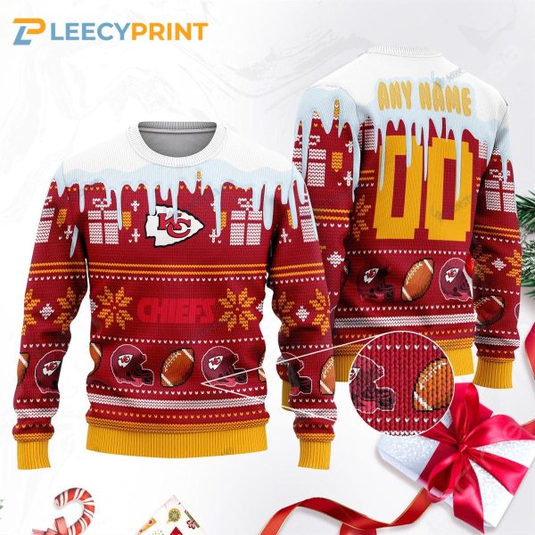 Personalized Kansas City Chiefs Football Gift For Fan Ugly Wool Sweater Christmas
