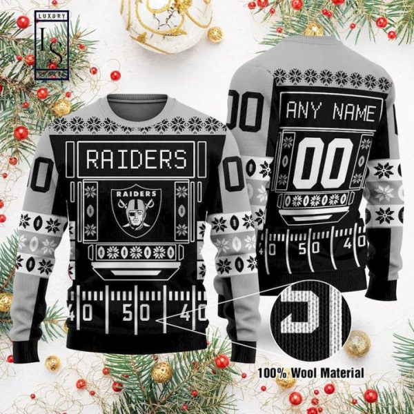Personalized Las Vegas Raiders Gift For Raiders Fan Ugly Sweater Christmas