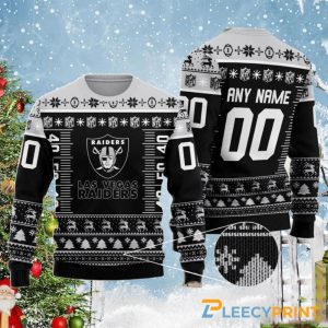 Personalized Raiders Ugly Sweater – NFL Logo Las Vegas Raiders Ugly Christmas Sweater