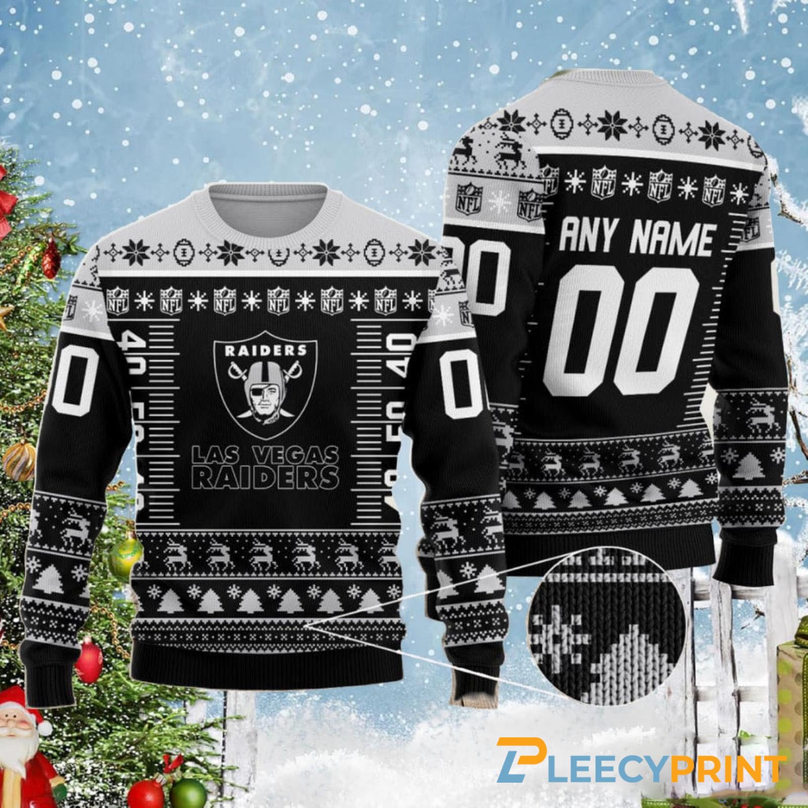 Personalized Raiders Ugly Sweater - NFL Logo Las Vegas Raiders Ugly Christmas Sweater