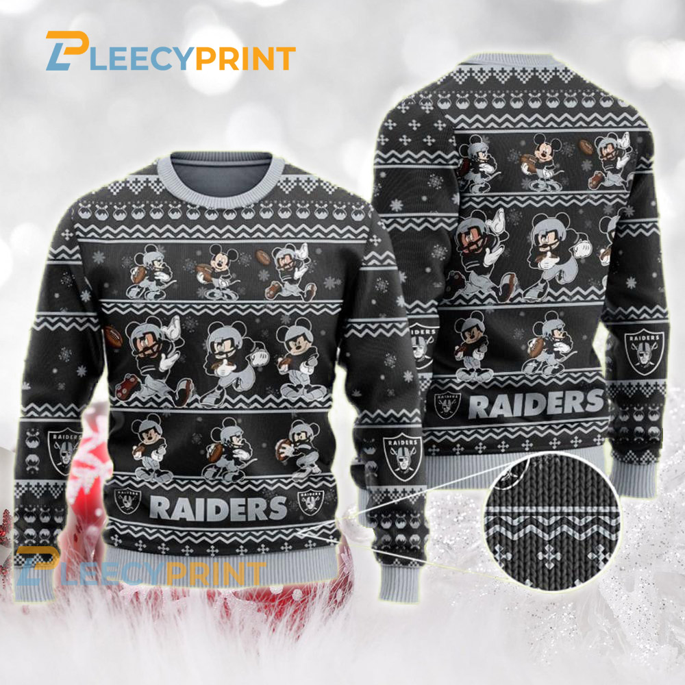 Raiders Mickey Mouse Players Ugly Sweater - Raiders Ugly Sweater