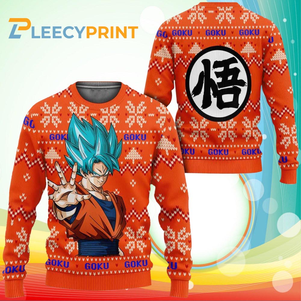 Son Goku Super Saiyan Blue Anime Dragon Ball Ugly Sweater