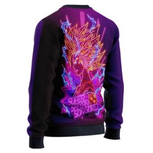 Super Saiyan 2 Goku Neon Lights Ugly Xmas Sweater 2