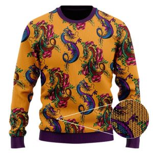 The Mighty Shenron Colorful Artwork DBZ Ugly Sweatshirt 3