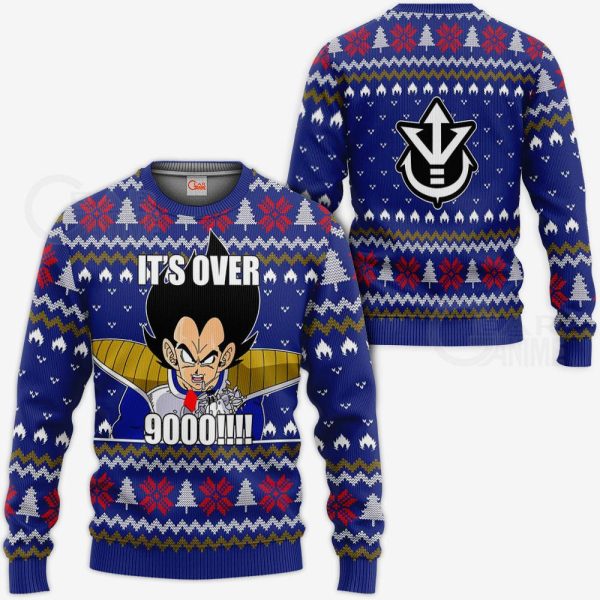 Vegeta Dragon Ball Its Over 9000 Meme Sweater – Vegeta Ugly Christmas Sweater