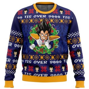Vegeta Tis Over 9000 Dragon Ball Z Ugly Christmas Sweater 1